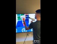 Collab FunBestVids - Guy pretends to brush dry hair television 