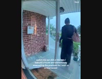 Home camera girl falls step