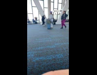 Couple films tiktok dance video on airport