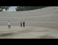 Guy cough scream inside manure silo echo