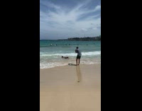 Man lay down seaside beach waves pictorial