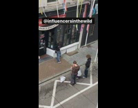 Group of boys music video shoot sidewalk Part 1