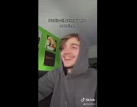 Guy excited about snow gone morning school