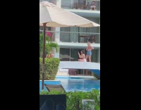 three girls white pool bridge