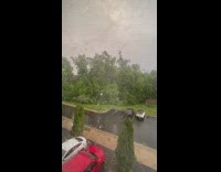 Lightning strike on cloudy day at the parking lot