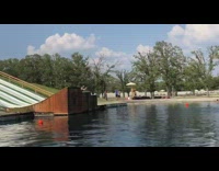 Guy front flip long white slide lake 