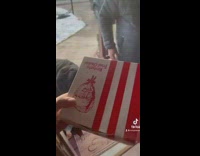 Man hands guy box form KFC