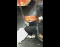 Man smears vaseline on his ear on subway train 