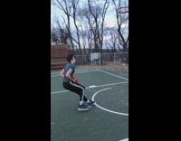 Guy dunk basketball in hoop slow motion