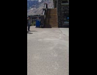 Teens jump over phone trend snow mountain