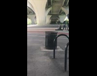 Crew people music video shoot bridge