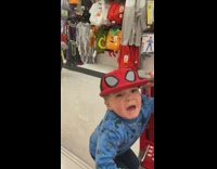 Mom wears halloween mask and scares young son