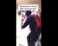 Guy goes back to school after coronavirus 