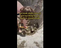 Collab BitchIG2 - Guy on the beach digging hole with shovels compilation
