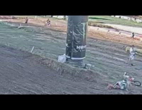 Man on Motorbike Hits Head and Falls (Footage, Quite blurry)