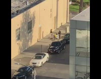 Girl black long sleeves yellow wall car