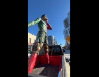 Huge Cristiano Ronaldo at pickup truck trunk