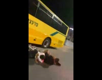 Collab WeirdM - Man in a skateboard pushed by man in a bike then fell down