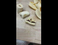 Dirty middle part of the banana shown