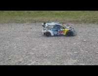 Remote controlled toy car red bull sticker 