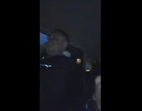 Guy gets excited and yells when his jam comes on in the car with friend