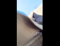 Collab ClipsIG - Woman struggles to walk in strong wind