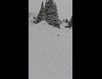 Red pants guy on skis backflip fail 