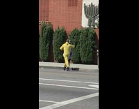 Yellow hazmat suit guy records himself talk