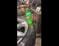 Mountain Dew bottle flip with tire expansion