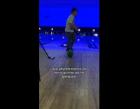 Man trips on bowling alley