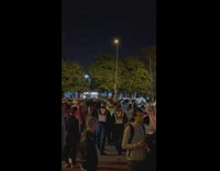 Group of people partys in the middle of road