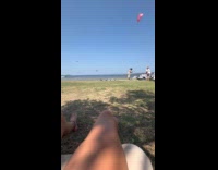 Woman trend pose on table beside kite