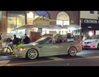 Convertible car driver wear skull mask street