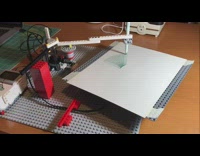 Lego machine draw circular pattern rotating paper