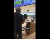 Man bowls a spinner bowl and scored a strike