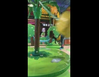 indoor green swing girl head hit