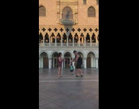 Couple gets down on one knee and shotguns beer in front of church