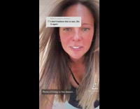 Lady pours water on herself hair instantly dries 