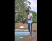 Guy shows how to film and edit transition