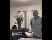 Magic trick prank peanut butter on hand and face