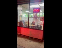 Chinese restaurant operates with fire on building