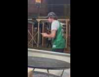 Collab IITW - Man Celtics jersey video shoot near restaurant