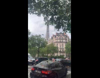 Hailstorm everywhere on the street at Paris