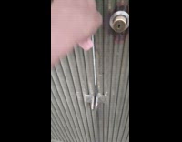Guy uses laminated id card open door