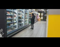 Woman pink dress feet raise store pictorial