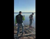 Black green monster jacket guy friend lake 