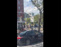 Man use fishing pole to ask money