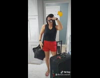 corona virus cheap flights girl red shirt  