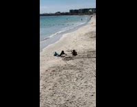 Girl carries blue mermaid tail friend pt. 2