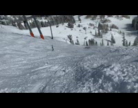 man orange ski outfit back flip fail